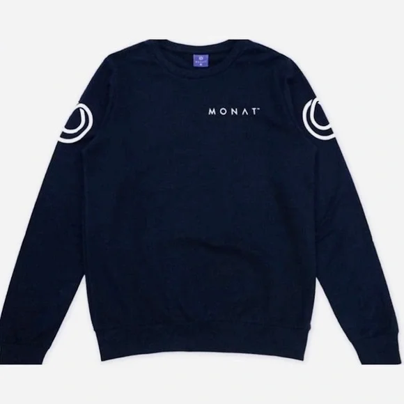 Monat Tops Monat Gear Classic Crewneck Navy Sweatshirt Poshmark